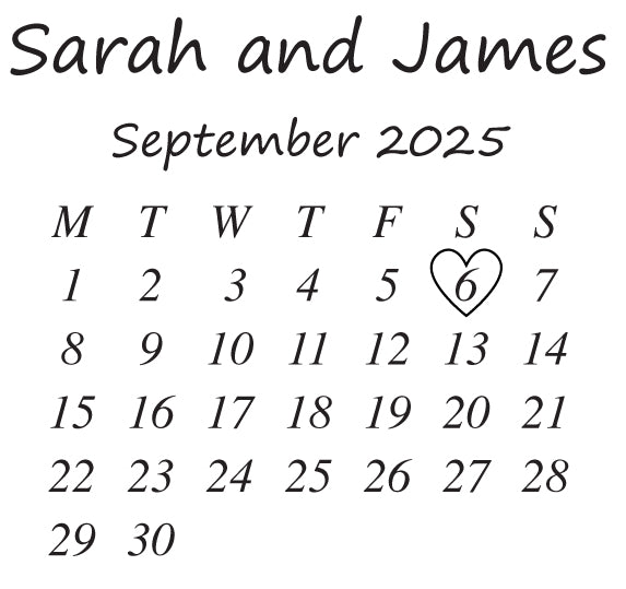 Calendar Personalised Wedding Mugs