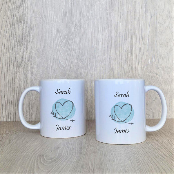 Sketchy Heart Wedding Mugs