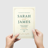 Vintage Green Personalised Wedding Invitation