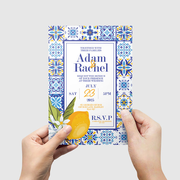 Lemons Personalised Wedding Invites, Personalised Contemporary Wedding Invites