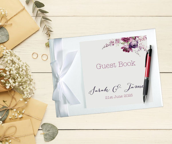 Vintage Flowers Personalised Guestbook