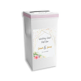 Floral Pink Rose Personalised Wedding Postbox