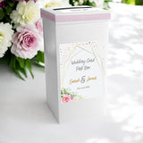 Floral Pink Rose Personalised Wedding Postbox