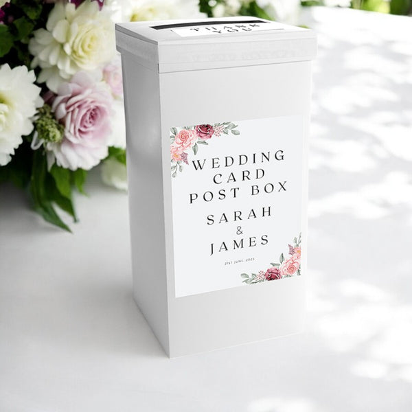 Elegant Flowers Personalised Wedding Post Box