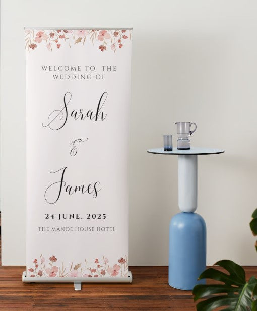 Blossom Wedding Banner, Wedding Welcome Banner Personalised Wedding Banner, Made to Order Banners, Bespoke Designs