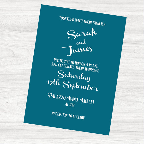 Coastal Wedding Invitation Reverse