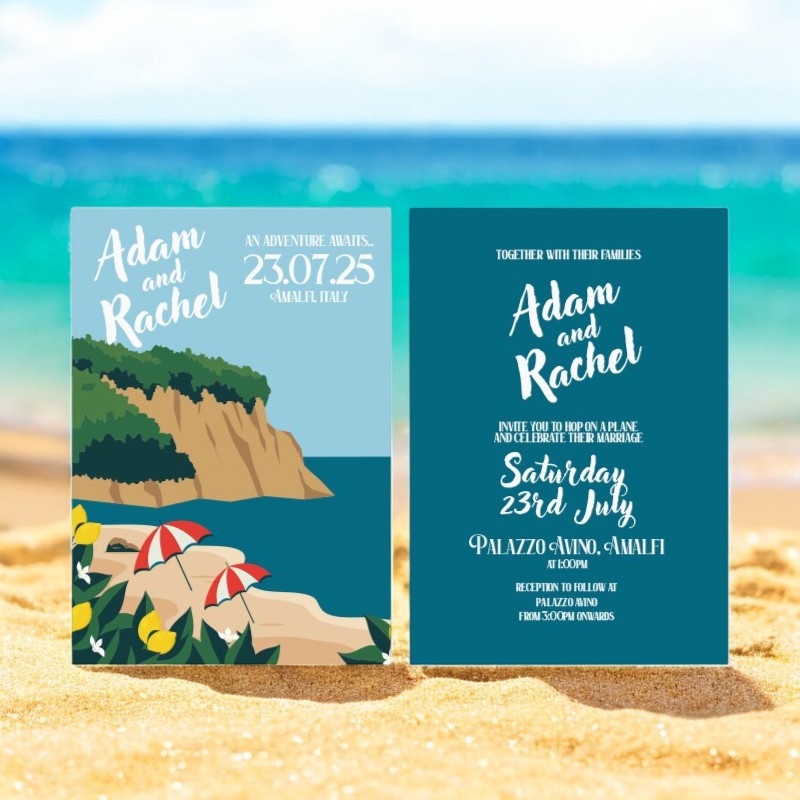 Coastal Destination Wedding Invitation