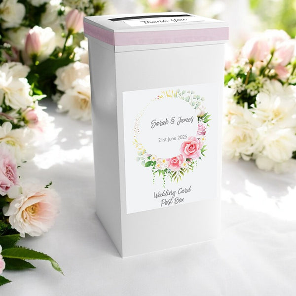 Floral Personalised Wedding Post Box