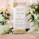 Wedding Roller Banner, Wedding Welcome Banner, Personalised Wedding Banner, Made to Order Banners, Bespoke Designs, Gold Blush Roller Banner