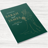 Vintage Green Personalised Wedding Invitation