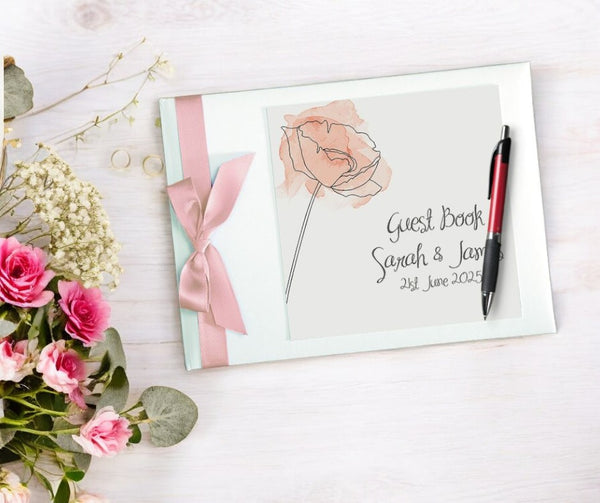 Red Poppies Wedding Guest Book