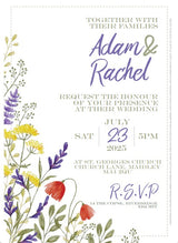 Wild Flowers Seeded Paper Wedding Day Invitation