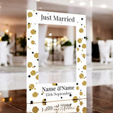 Gold Dots Personalised Wedding Selfie Frame, Perfect for Engagement Parties, Weddings and Other Celebrations and Parties