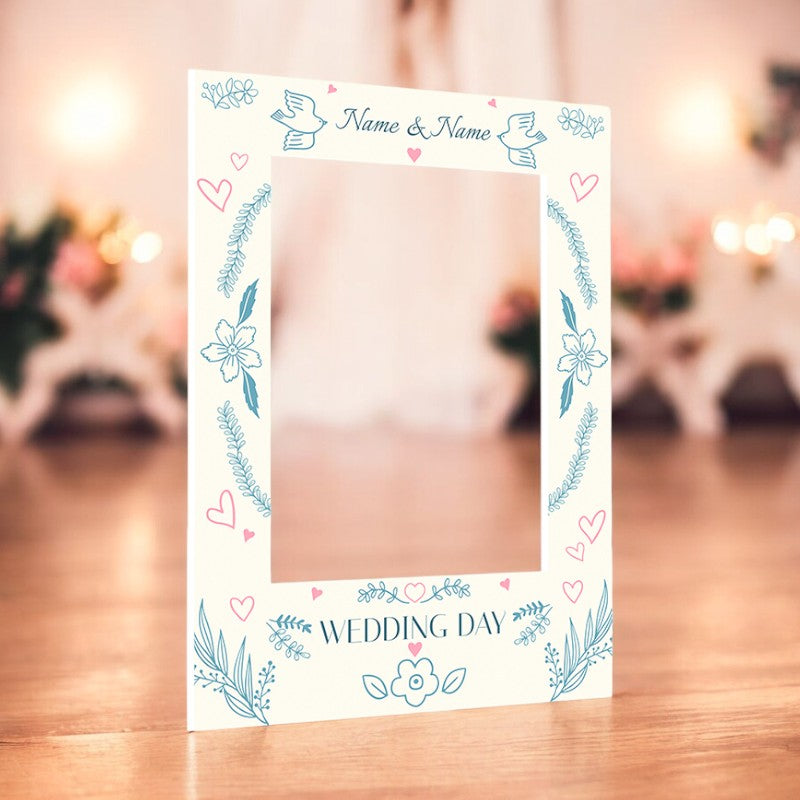 Doves Personalised Selfie Frame, Perfect for Celebrations, Engagement Parties & Weddings