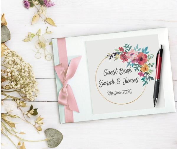 Watercoloured Bouquet Guest Book